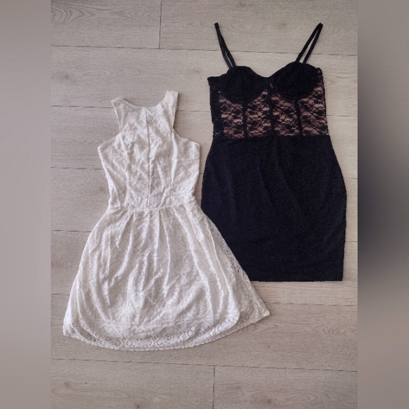 HOLLISTER & H&M Summer Stretch LACE DRESS BUNDLE! Boustier & Halter X-Back!! - Picture 2 of 8